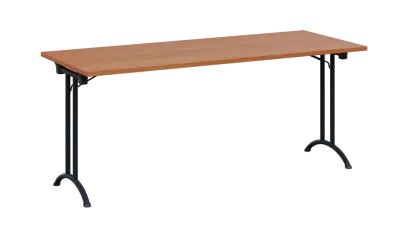 SLA 180 lak skládací jednací stůl 1800x700, deska 25 mm, podnož černý lak, deska olše jantar